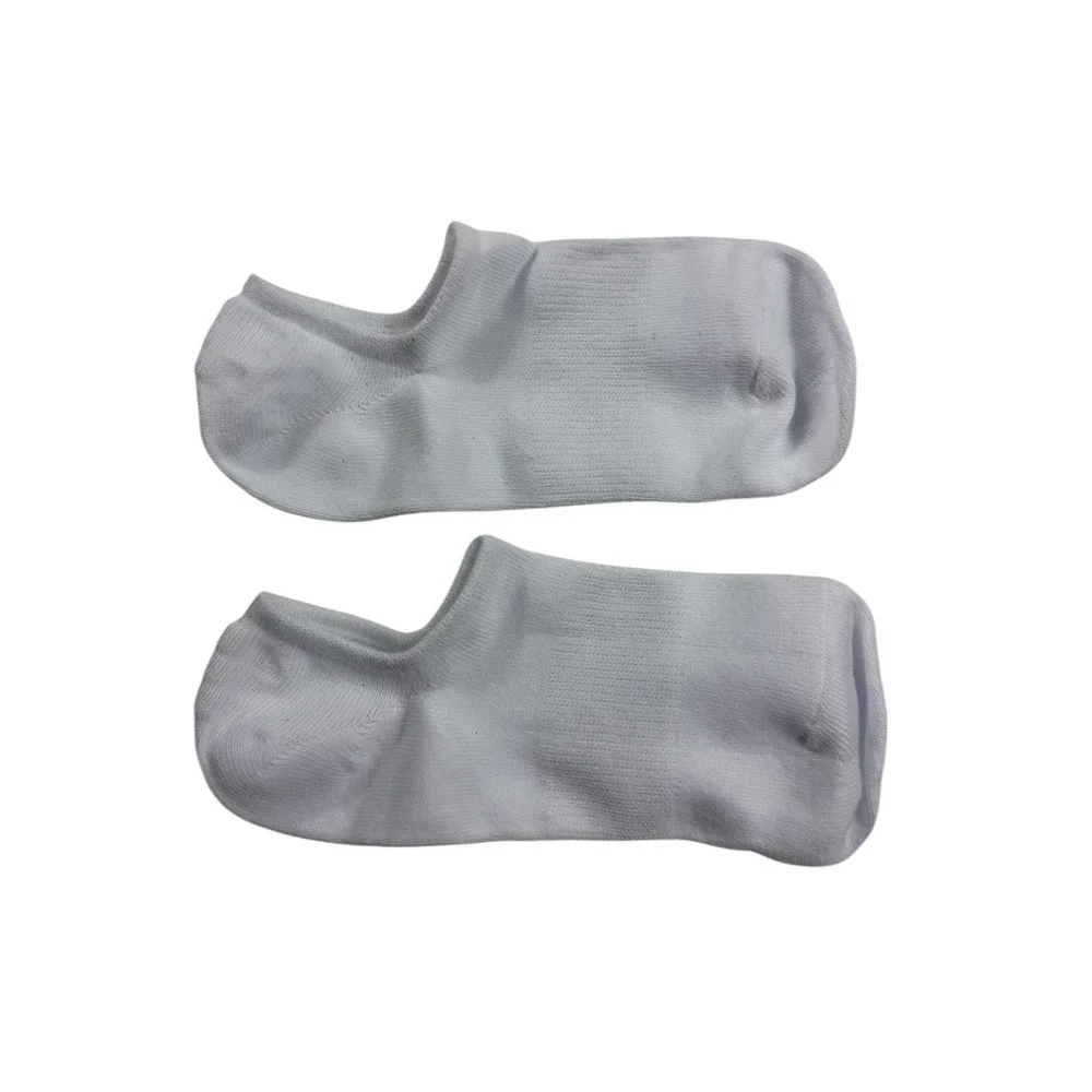 IDEGG 10 Pair No Show Socks White Black Invisible Liner Low Cut Unisex M-65-AKF